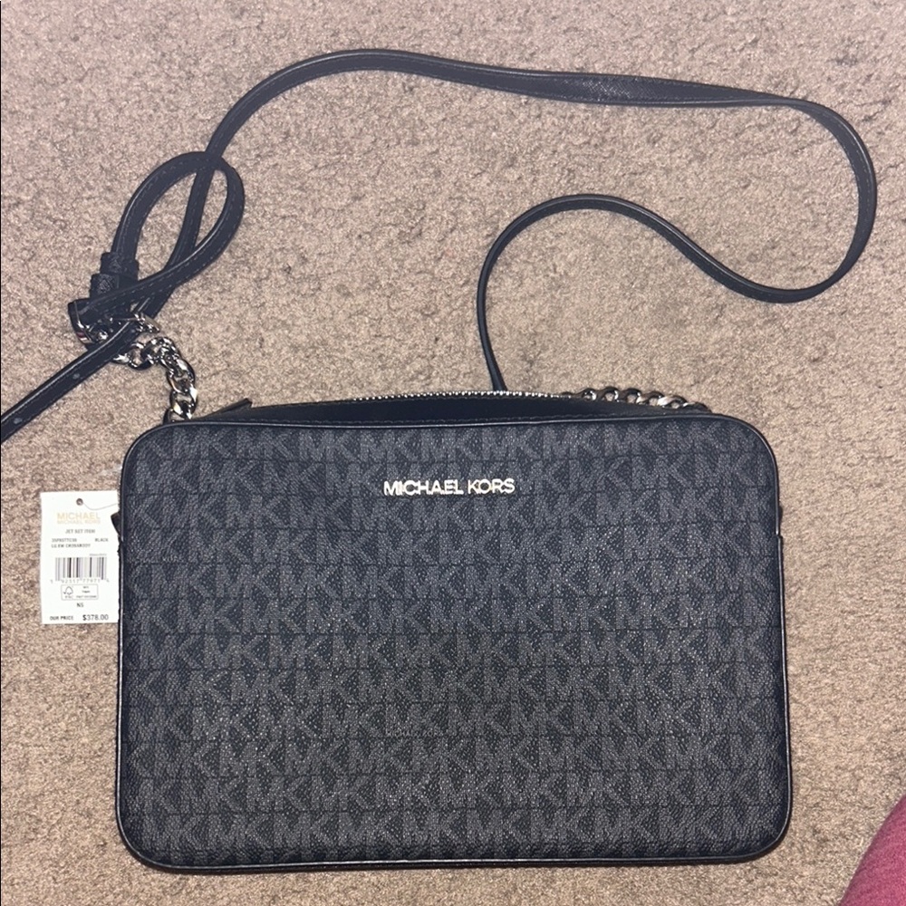 Michael Kors Black Monogram Crossbody Bag